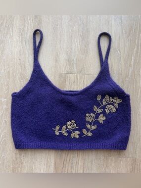 Zara embellished knit bra top